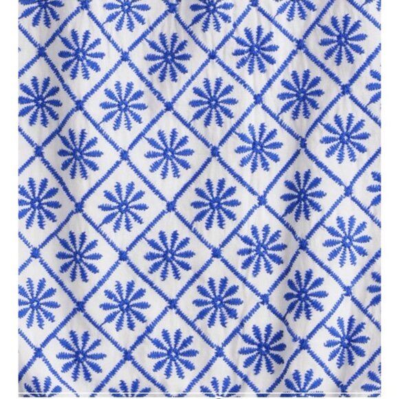 Draper James Dress 3X Blue White Cotton Summer Sleeveless Embroidered NEW - Picture 2 of 12